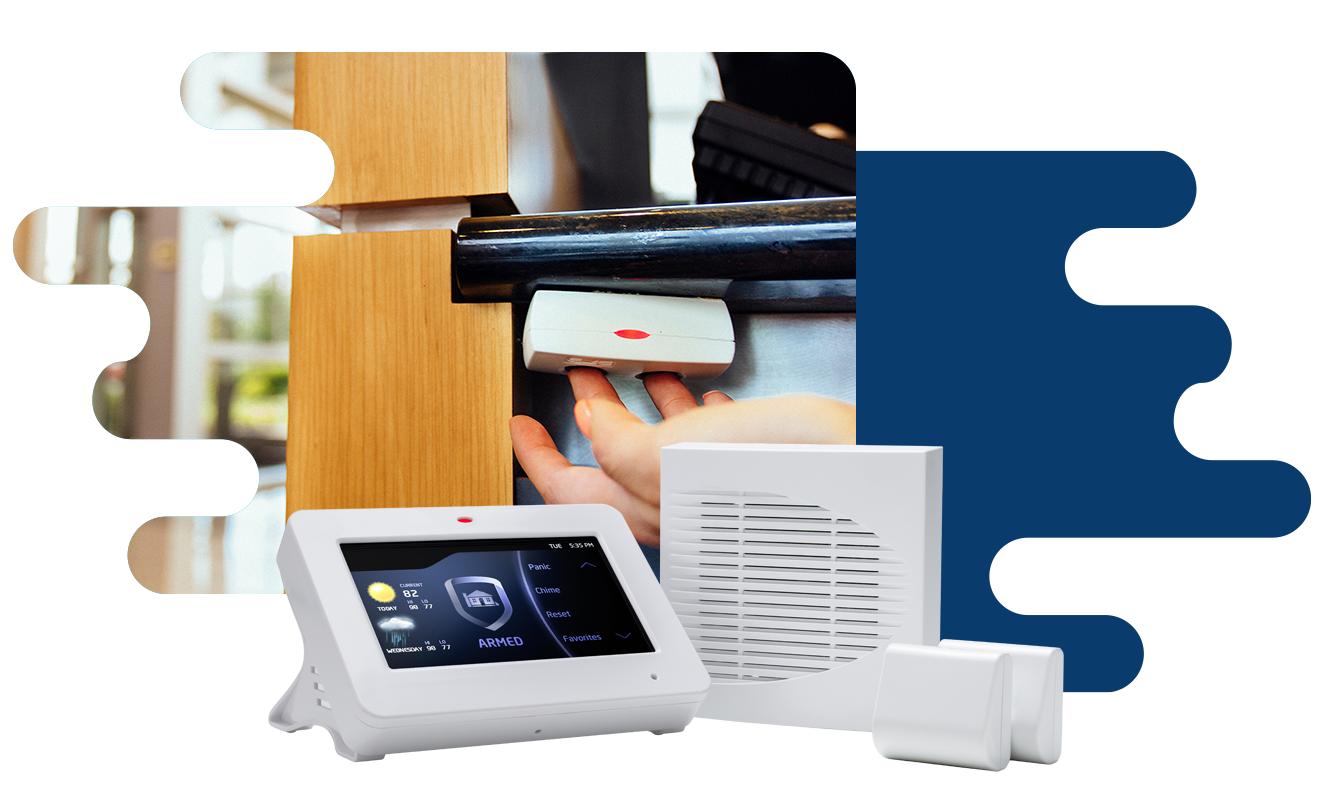 alarm panel wireless siren desk mount power supply and door sensors